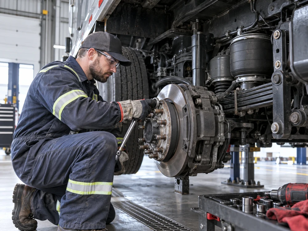Manutenção mecânica em equipamento pesado